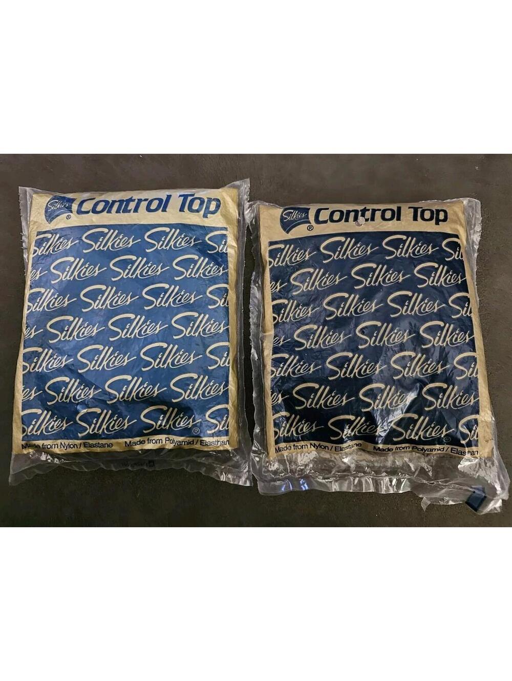 Silkies Control Top 2 pairs Of Pantyhose 2 Sizes 1- XL & 1-XXL Taupe. C7